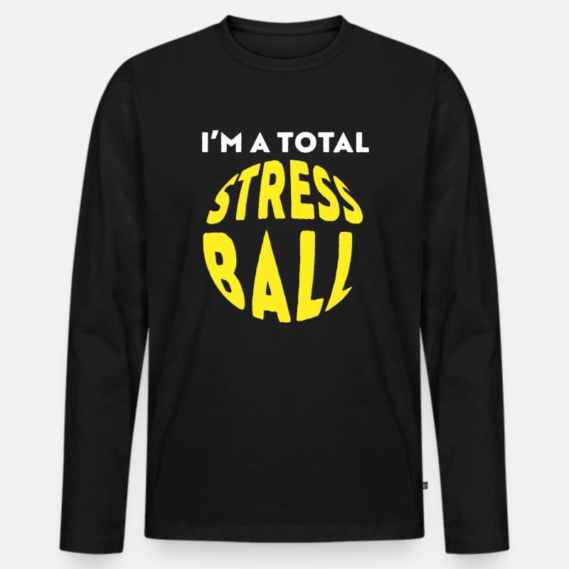 Ich bin ein totaler Stress - Männer Premium Bio Langarmshirt - Schwarz