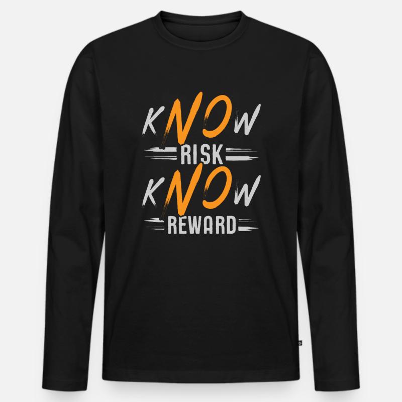 kNOw-Risiko, kNOw-Belohnung - Männer Premium Bio Langarmshirt - Schwarz