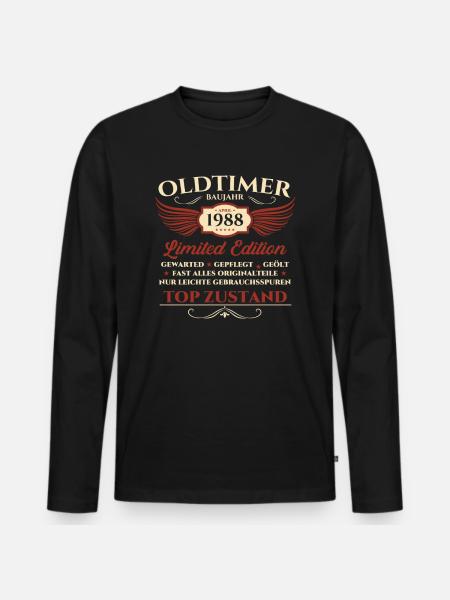 35. Geburtstag Mann Oldtimer April Jahrgang 1988 - Männer Premium Bio Langarmshirt - Schwarz