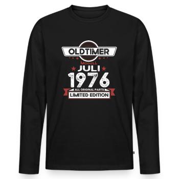 47. Geburtstag Mann Oldtimer Juli Jahrgang 1976 - Männer Premium Bio Langarmshirt - Schwarz - Vorne - Nico (187cm)