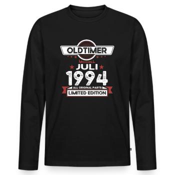 29th Birthday Man Oldtimer Juillet 1994 - T-shirt manches longues Premium bio Homme - noir - Devant - Nico (187cm)