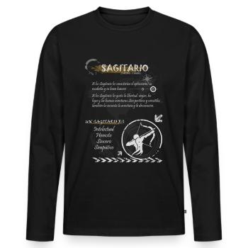 SAGITTAIRE SIGNER - T-shirt manches longues Premium bio Homme - noir - Devant - Nico (187cm)