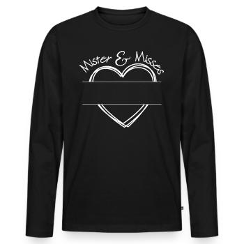 M. et Mme Modèle Mister Misses Mr Mrs Herz - T-shirt manches longues Premium bio Homme - noir - Devant - Nico (187cm)