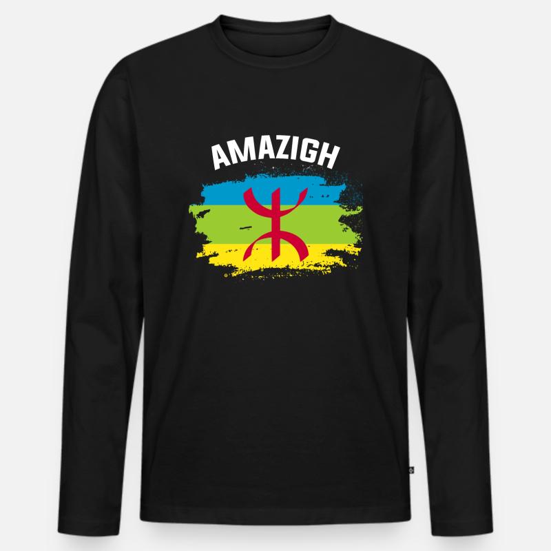 Amazigh - Männer Premium Bio Langarmshirt - Schwarz