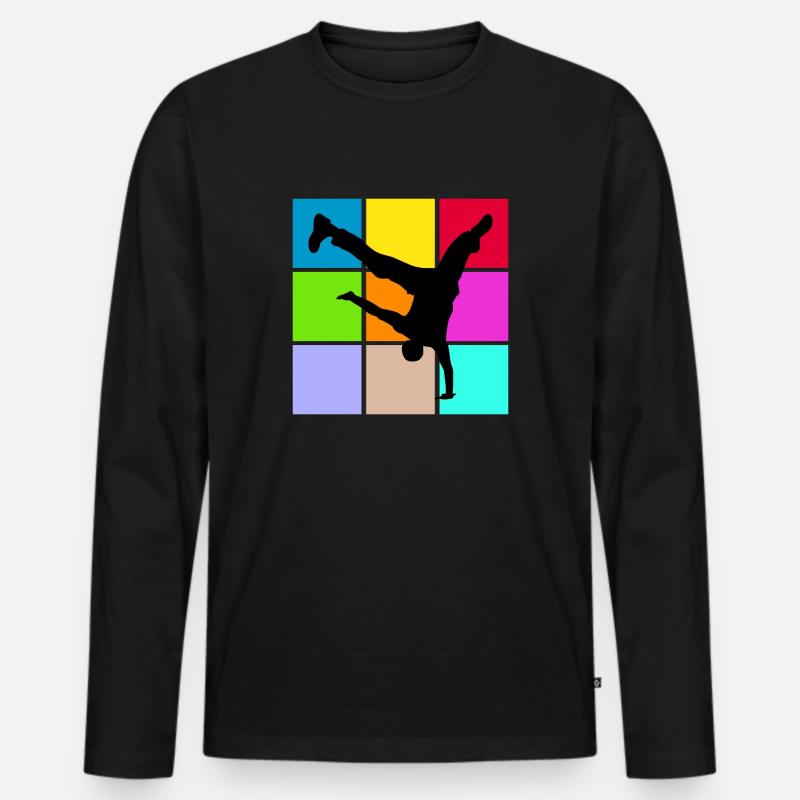 Breakdance - Männer Premium Bio Langarmshirt - Schwarz