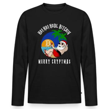 Idée cadeau de Noël BITCOIN pour les traders de crypto - T-shirt manches longues Premium bio Homme - noir - Devant - Nico (187cm)