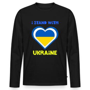 Ukraine, Ukraine, Ukraine, Ukrainian, Ukrainian - Men's Premium Organic Long Sleeve Shirt - black - Front - Nico (187cm)