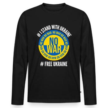Ukraine, Ukraine, Ukraine, Ukrainian, Ukrainian - Men's Premium Organic Long Sleeve Shirt - black - Front - Nico (187cm)