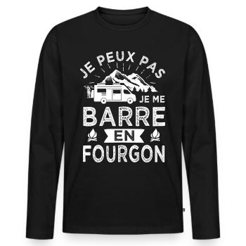 je peux pas barre en fourgon camping car - T-shirt manches longues Premium bio Homme - noir - Devant - Nico (187cm)