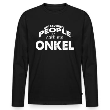 Uncle Godfather Hero Gift for Godfather - Men's Premium Organic Long Sleeve Shirt - black - Front - Nico (187cm)