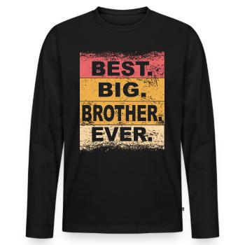 Großer Bruder Familie Mama - Männer Premium Bio Langarmshirt - Schwarz - Vorne - Nico (187cm)