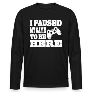 Gaming Retro Gift Idea - Men's Premium Organic Long Sleeve Shirt - black - Front - Nico (187cm)
