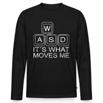 Idée cadeau rétro de jeu - T-shirt manches longues Premium bio Homme - noir - Devant - Nico (187cm)