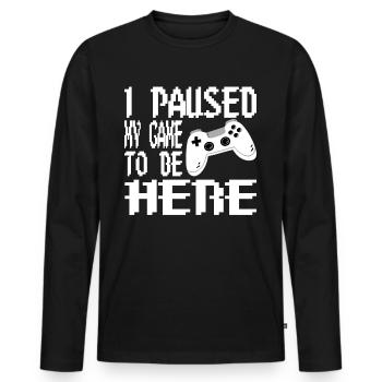Gaming Retro Geschenkidee - Männer Premium Bio Langarmshirt - Schwarz - Vorne - Nico (187cm)