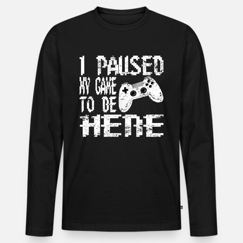 Gaming Retro Geschenkidee - Männer Premium Bio Langarmshirt - Schwarz