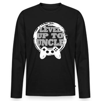Onkel Gaming Retro Geschenkidee - Männer Premium Bio Langarmshirt - Schwarz - Vorne - Nico (187cm)