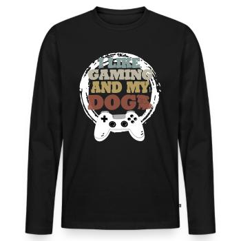 Gaming Dog Gift Idea - Men's Premium Organic Long Sleeve Shirt - black - Front - Nico (187cm)