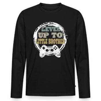 Bruder Gaming Retro Gift Idea - Men's Premium Organic Long Sleeve Shirt - black - Front - Nico (187cm)