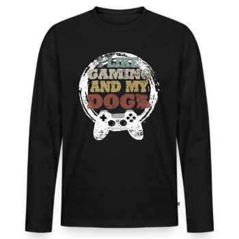 Gaming Dog Gift Idea - Men's Premium Organic Long Sleeve Shirt - black - Front - Nico (187cm)