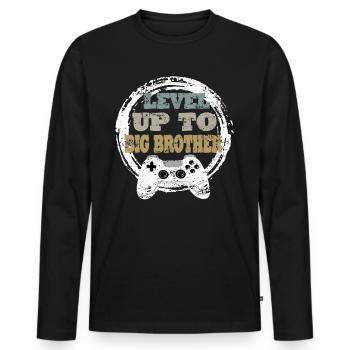 Bruder Gaming Retro Gift Idea - Men's Premium Organic Long Sleeve Shirt - black - Front - Nico (187cm)