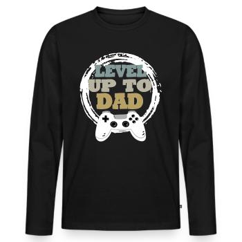Daddy Gaming Retro Geschenkidee - Männer Premium Bio Langarmshirt - Schwarz - Vorne - Nico (187cm)