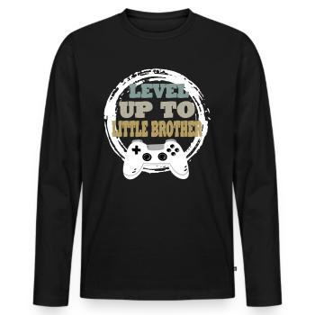 Bruder Gaming Retro Gift Idea - Men's Premium Organic Long Sleeve Shirt - black - Front - Nico (187cm)