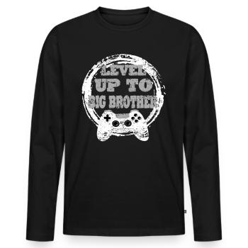 Bruder Gaming Retro Gift Idea - Men's Premium Organic Long Sleeve Shirt - black - Front - Nico (187cm)