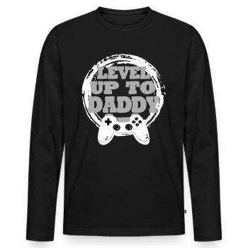 Daddy Gaming Retro Gift Idea - Men's Premium Organic Long Sleeve Shirt - black - Front - Nico (187cm)