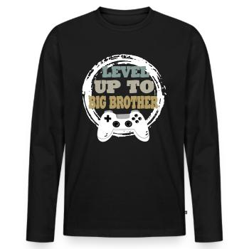 Bruder Gaming Retro Geschenkidee - Männer Premium Bio Langarmshirt - Schwarz - Vorne - Nico (187cm)