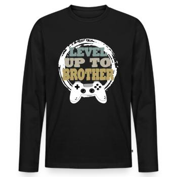 Bruder Gaming Retro Gift Idea - Men's Premium Organic Long Sleeve Shirt - black - Front - Nico (187cm)