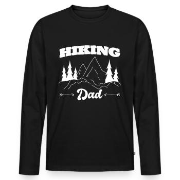 Outfit de plein air Papa amusant pour les randonneurs - T-shirt manches longues Premium bio Homme - noir - Devant - Nico (187cm)