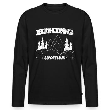 Tenue d'extérieur amusante pour femme pour les randonneurs - T-shirt manches longues Premium bio Homme - noir - Devant - Nico (187cm)