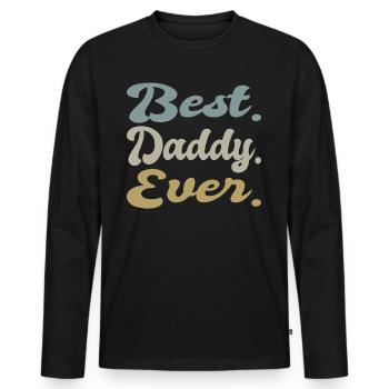 Tenue Retro Papa pour la fête des pères - T-shirt manches longues Premium bio Homme - noir - Devant - Nico (187cm)