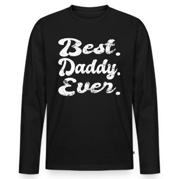 Tenue Retro Papa pour la fête des pères - T-shirt manches longues Premium bio Homme - noir - Devant - Nico (187cm)