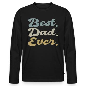 Tenue Retro Papa pour la fête des pères - T-shirt manches longues Premium bio Homme - noir - Devant - Nico (187cm)