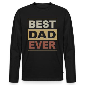 Tenue Retro Papa pour la fête des pères - T-shirt manches longues Premium bio Homme - noir - Devant - Nico (187cm)