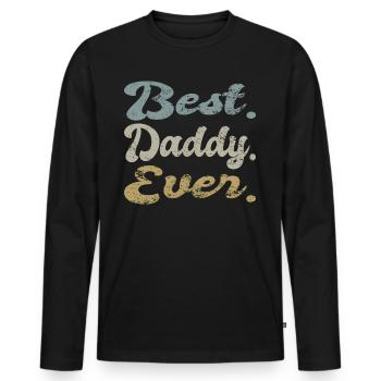 Tenue Retro Papa pour la fête des pères - T-shirt manches longues Premium bio Homme - noir - Devant - Nico (187cm)