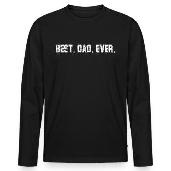 Retro Papa Outfit zum Vatertag - Männer Premium Bio Langarmshirt - Schwarz - Vorne - Nico (187cm)