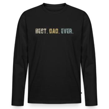 Tenue Retro Papa pour la fête des pères - T-shirt manches longues Premium bio Homme - noir - Devant - Nico (187cm)