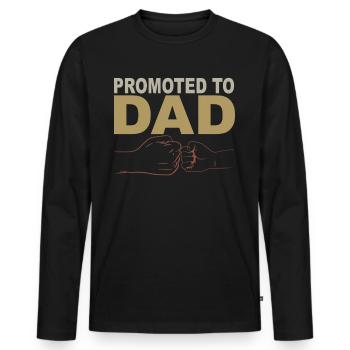 Tenue Retro Papa pour la fête des pères - T-shirt manches longues Premium bio Homme - noir - Devant - Nico (187cm)