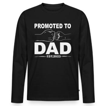 Tenue Retro Papa pour la fête des pères - T-shirt manches longues Premium bio Homme - noir - Devant - Nico (187cm)