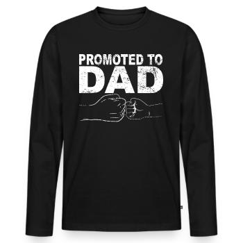 Tenue de papa rétro pour la fête des pères - T-shirt manches longues Premium bio Homme - noir - Devant - Nico (187cm)