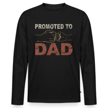 Tenue Retro Papa pour la fête des pères - T-shirt manches longues Premium bio Homme - noir - Devant - Nico (187cm)