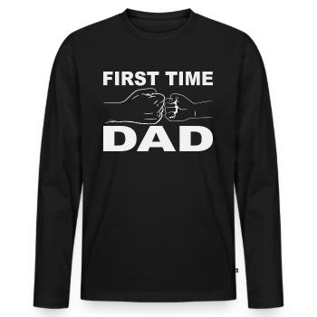 Tenue Retro Papa pour la fête des pères - T-shirt manches longues Premium bio Homme - noir - Devant - Nico (187cm)
