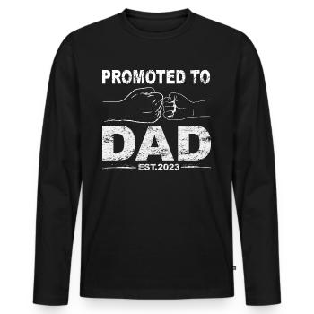 Tenue Retro Papa pour la fête des pères - T-shirt manches longues Premium bio Homme - noir - Devant - Nico (187cm)