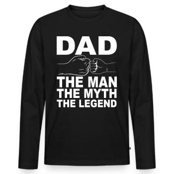 Tenue Retro Papa pour la fête des pères - T-shirt manches longues Premium bio Homme - noir - Devant - Nico (187cm)