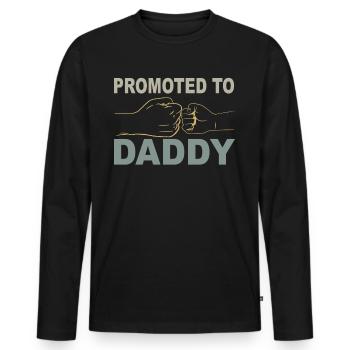 Tenue Retro Papa pour la fête des pères - T-shirt manches longues Premium bio Homme - noir - Devant - Nico (187cm)
