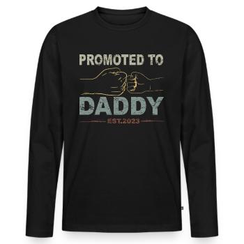 Retro Papa Outfit zum Vatertag - Männer Premium Bio Langarmshirt - Schwarz - Vorne - Nico (187cm)