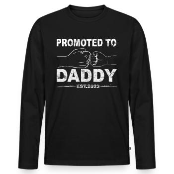Tenue Retro Papa pour la fête des pères - T-shirt manches longues Premium bio Homme - noir - Devant - Nico (187cm)