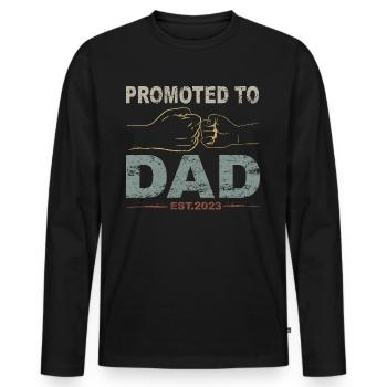 Tenue Retro Papa pour la fête des pères - T-shirt manches longues Premium bio Homme - noir - Devant - Nico (187cm)